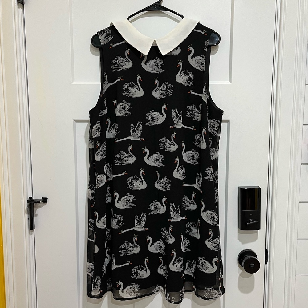 Chiffon Dress with Peter Pan Collar 🦢 ModCloth XL